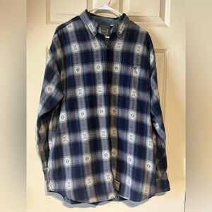Vintage County Seat Flannel Rugged Wear Shirt Mens Large Aztec Southwestern